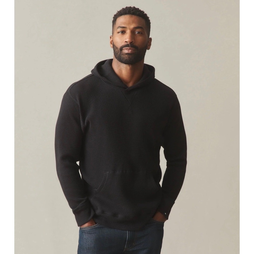 NWOT‎ American Giant Mens Summit Waffle Pullover Hoodie S Black
